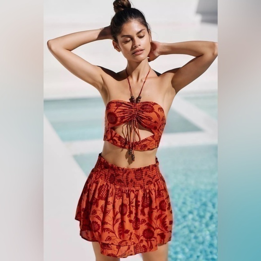 Anthropologie Beaded Skirt Set